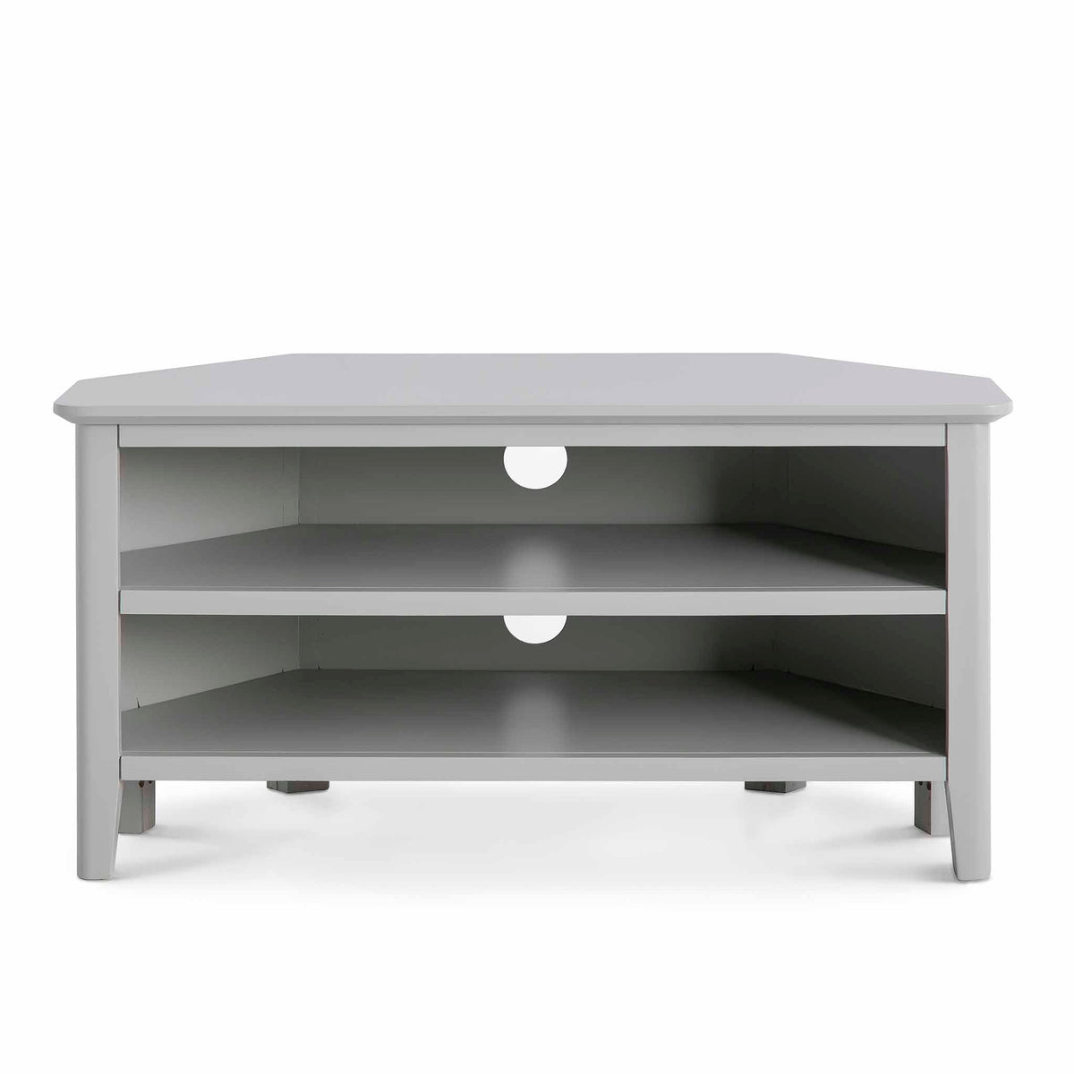 Elgin Grey corner TV stand - Front View