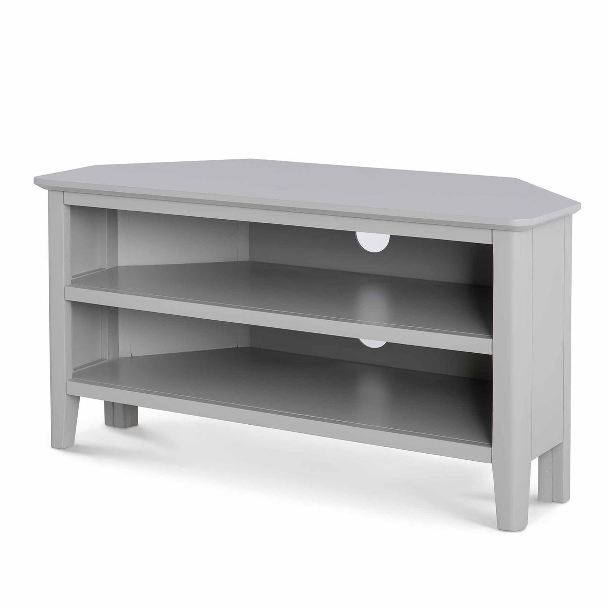 Elgin Grey corner TV stand - Side view