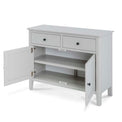 Elgin Grey Small Sideboard - Side view with cupboard doors open