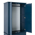 Stirling Blue Double Wardrobe - Close up of inside wardrobe and hanging rail