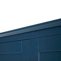 Stirling Blue Double Wardrobe - Close up of top front of wardrobe