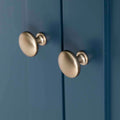 Stirling Blue Double Wardrobe - Close up of wardrobe door handles