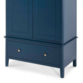 Stirling Blue Double Wardrobe - Close up of lower drawer