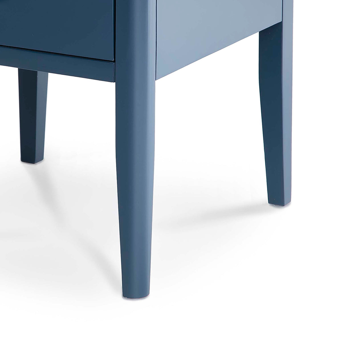 Stirling Blue Side Lamp Table - Close up of legs of table