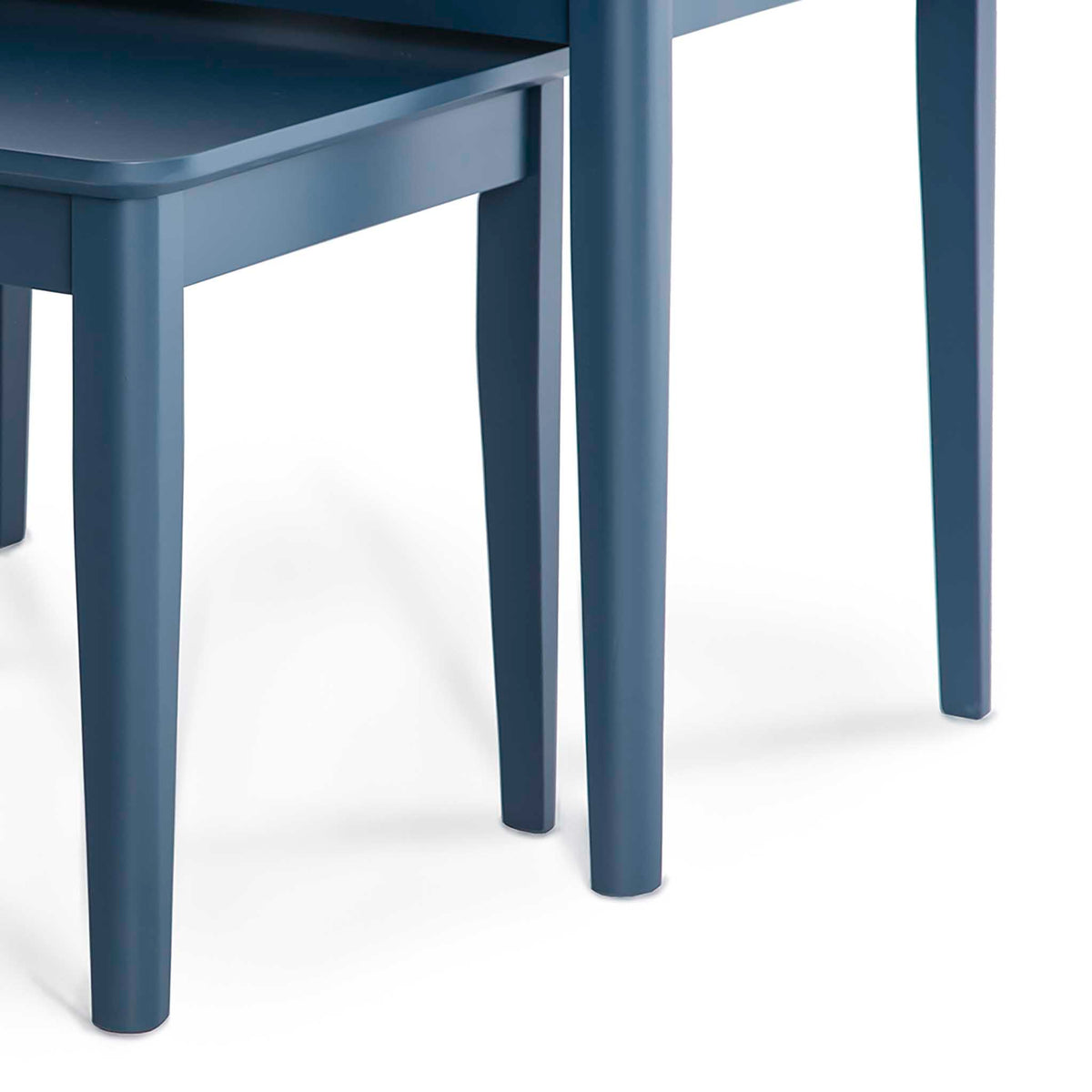 Stirling Blue Nest of Tables - Close up of table legs