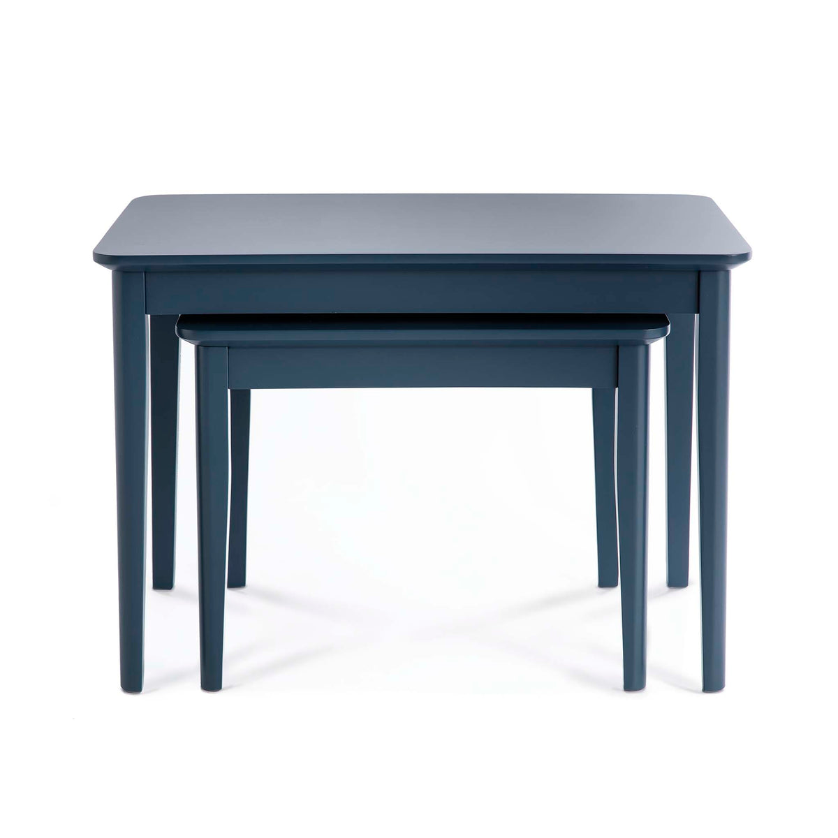 Stirling Blue Nest of Tables - Front view of tables nested