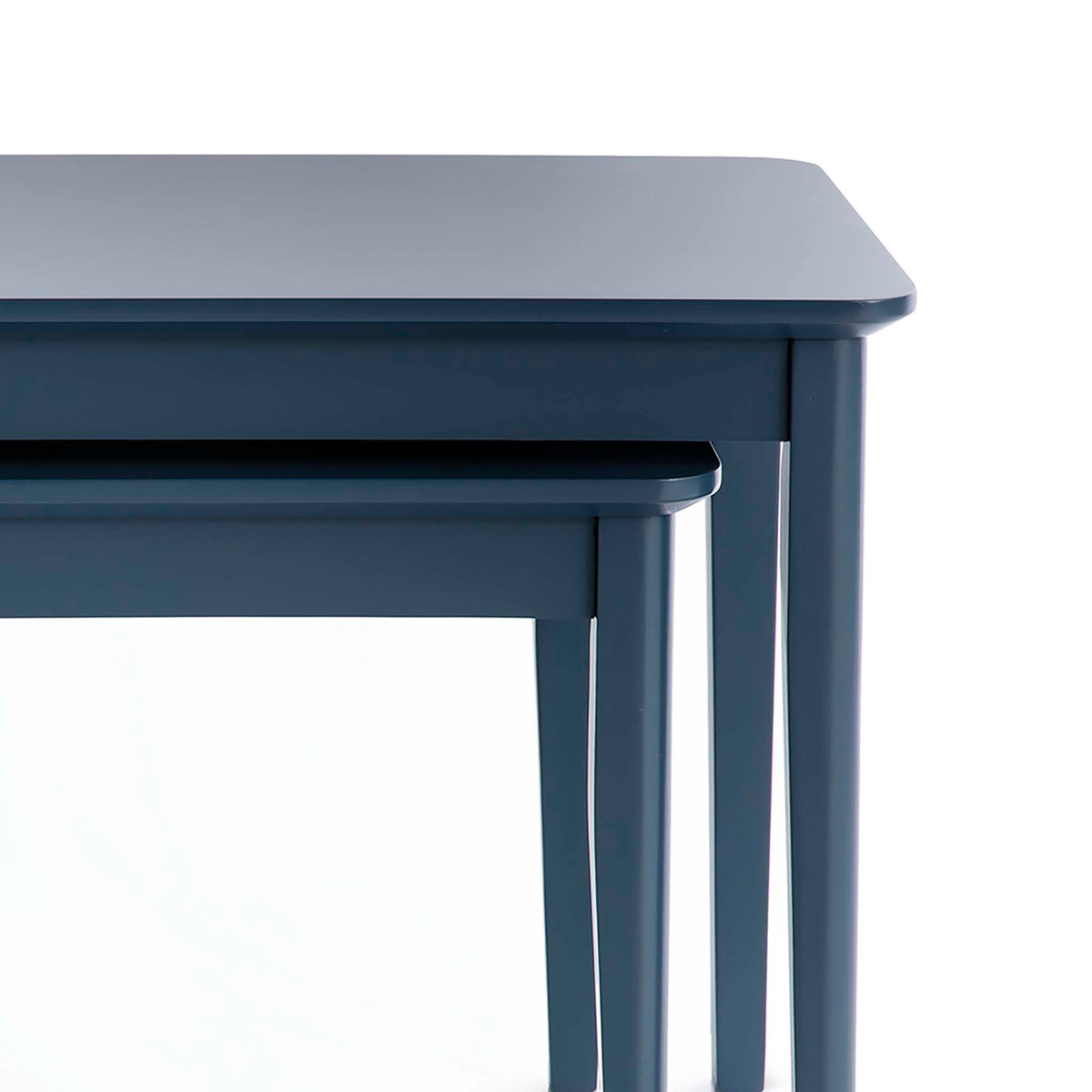 Stirling Blue Nest of Tables - Top corner of nested tables