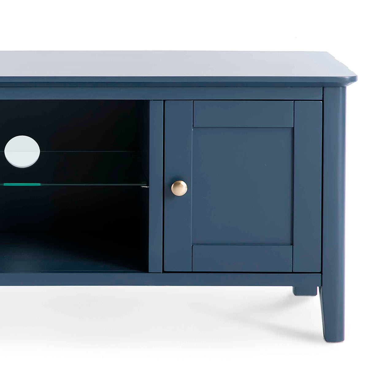 Stirling Blue 120cm Large TV Unit - Close up of cupboard door