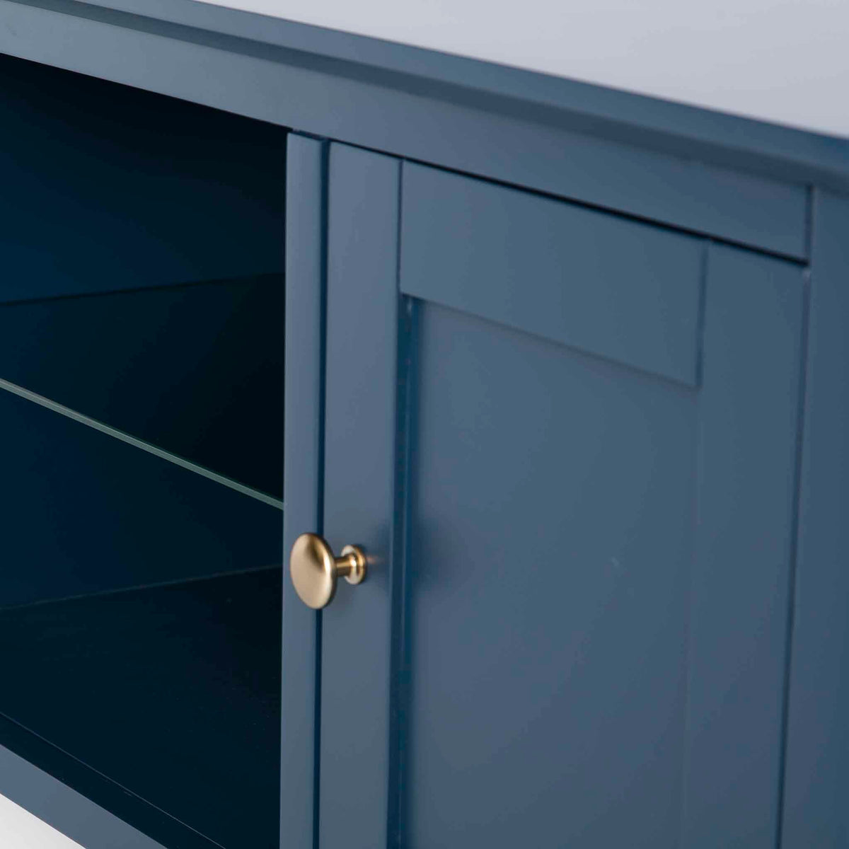 Stirling Blue 120cm Large TV Unit - Close up of cupboard door