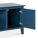 Stirling Blue 120cm Large TV Unit - Close up of inside cupboard