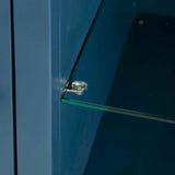 Stirling Blue 120cm Large TV Unit - Glass shelf fixing