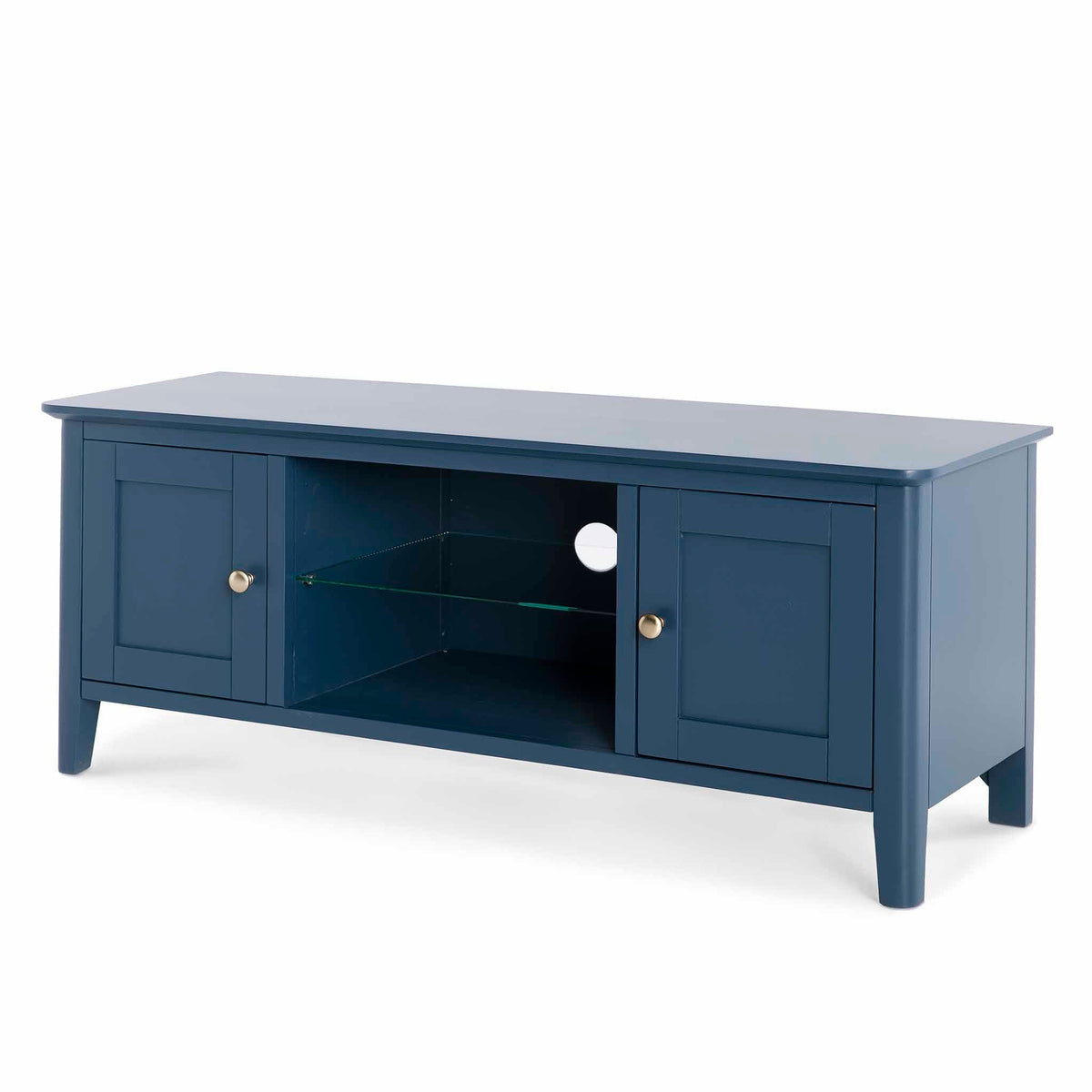 Stirling Blue 120cm Large TV Unit - Side view