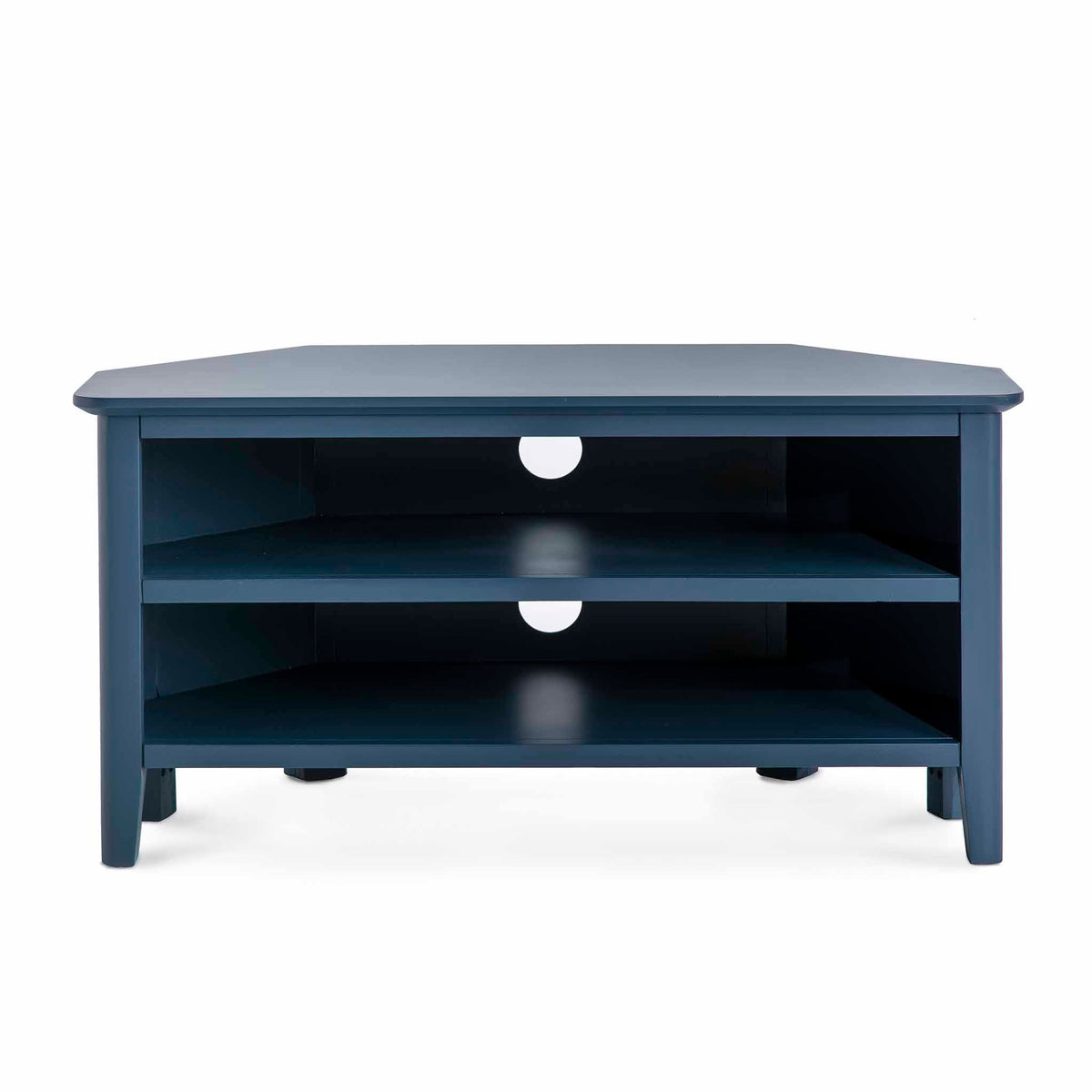 Stirling Blue Corner TV Stand - Front view