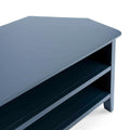 Stirling Blue Corner TV Stand - Close up of top