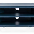 Stirling Blue Corner TV Stand - Close up of shelves