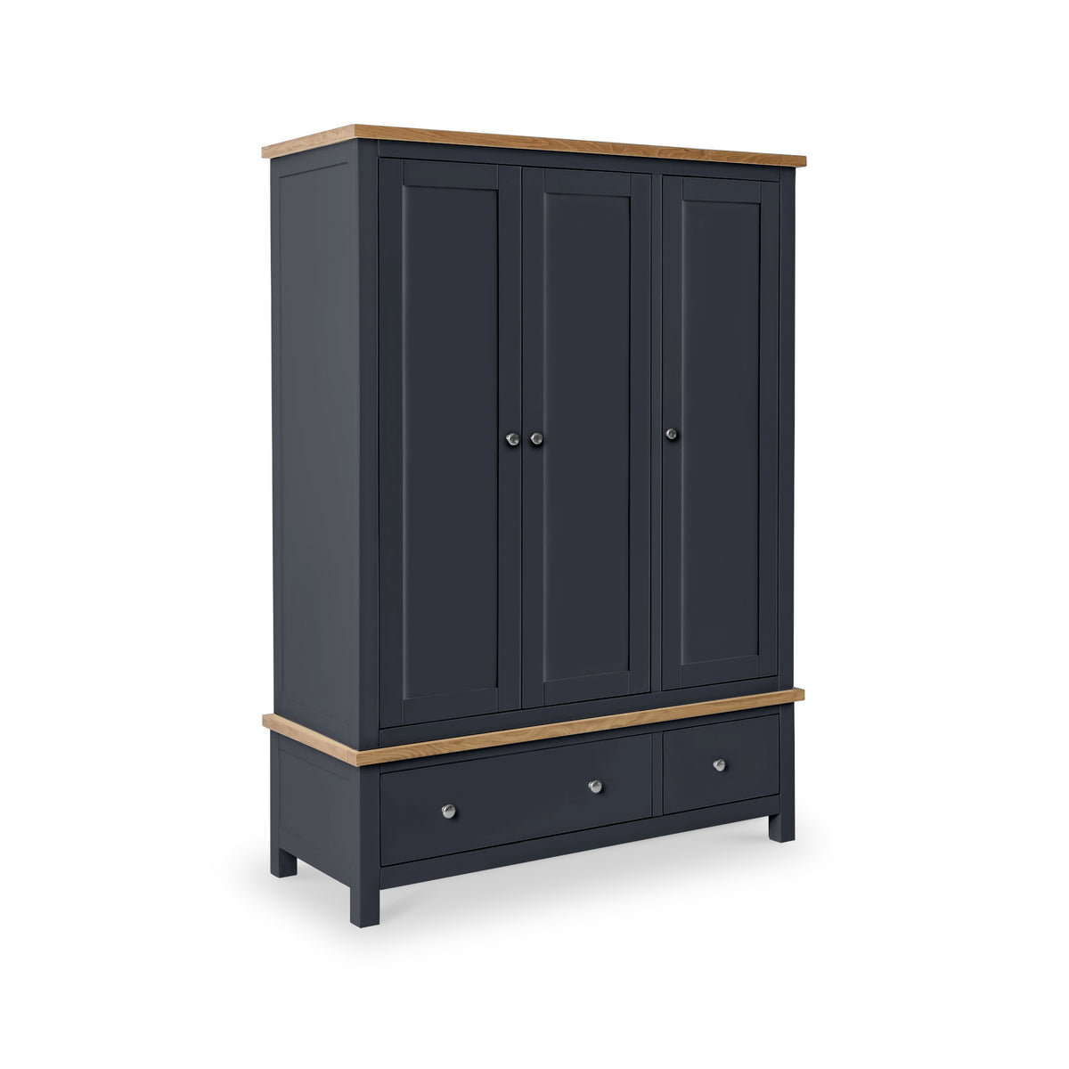 Farrow Charcoal Triple Wardrobe with Storage Drawers from Roseland Furniture