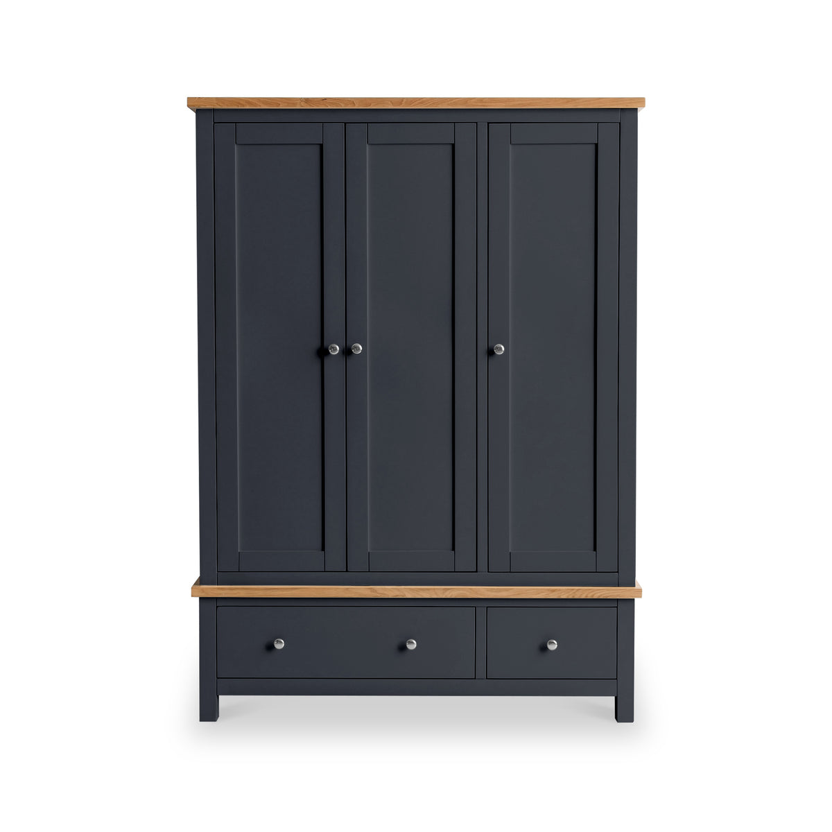 Farrow Charcoal Triple Wardrobe with Storage Drawers