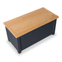 Farrow Charcoal Blanket Box with oak top