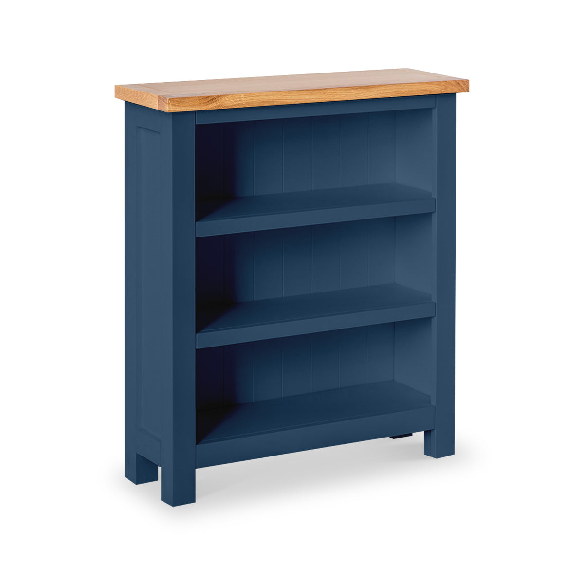 Farrow Navy Blue Low Bookcase from Roseland Furniture