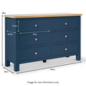 Farrow Navy Blue 6 Drawer Bedroom Chest dimensions