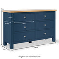 Farrow Navy Blue 6 Drawer Bedroom Chest dimensions