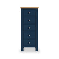 Farrow Navy Blue 5 Drawer Tallboy Chest from Roseland Furniture