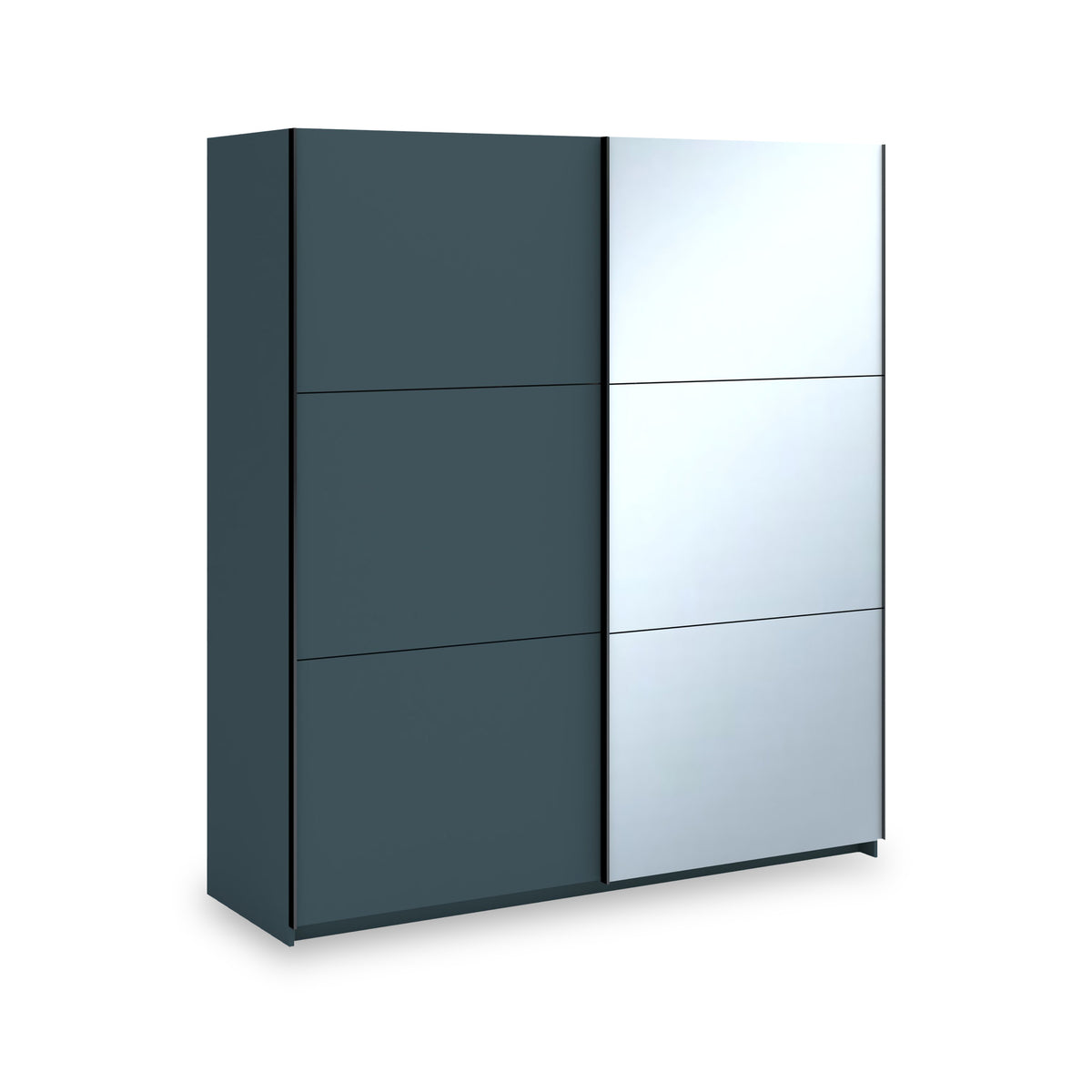 Holland Anthracite 180cm Sliding 1/2 Mirror Double Wardrobe from Roseland Furniture