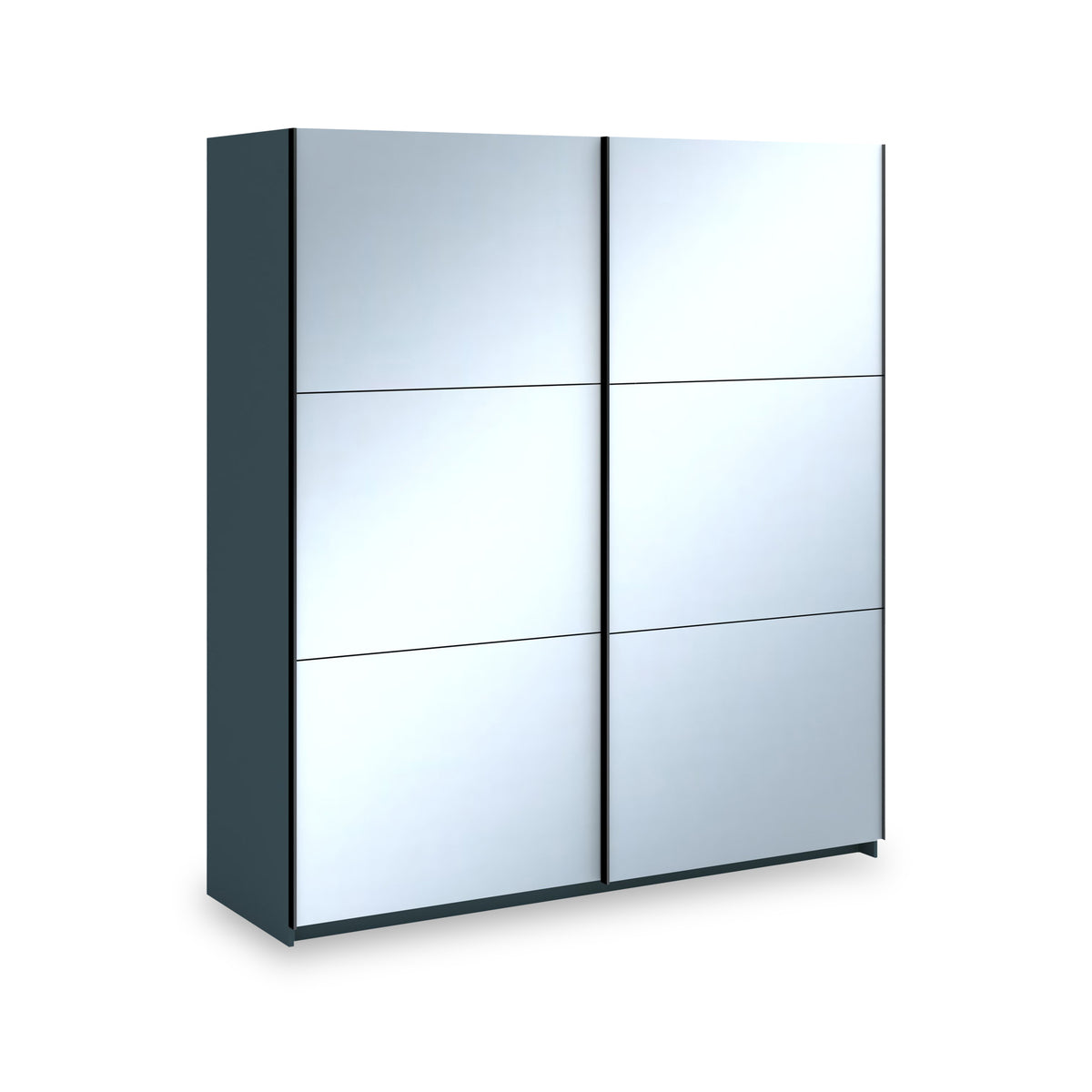Holland Anthracite 180cm Sliding Full Mirror Double Wardrobe from Roseland Furniture
