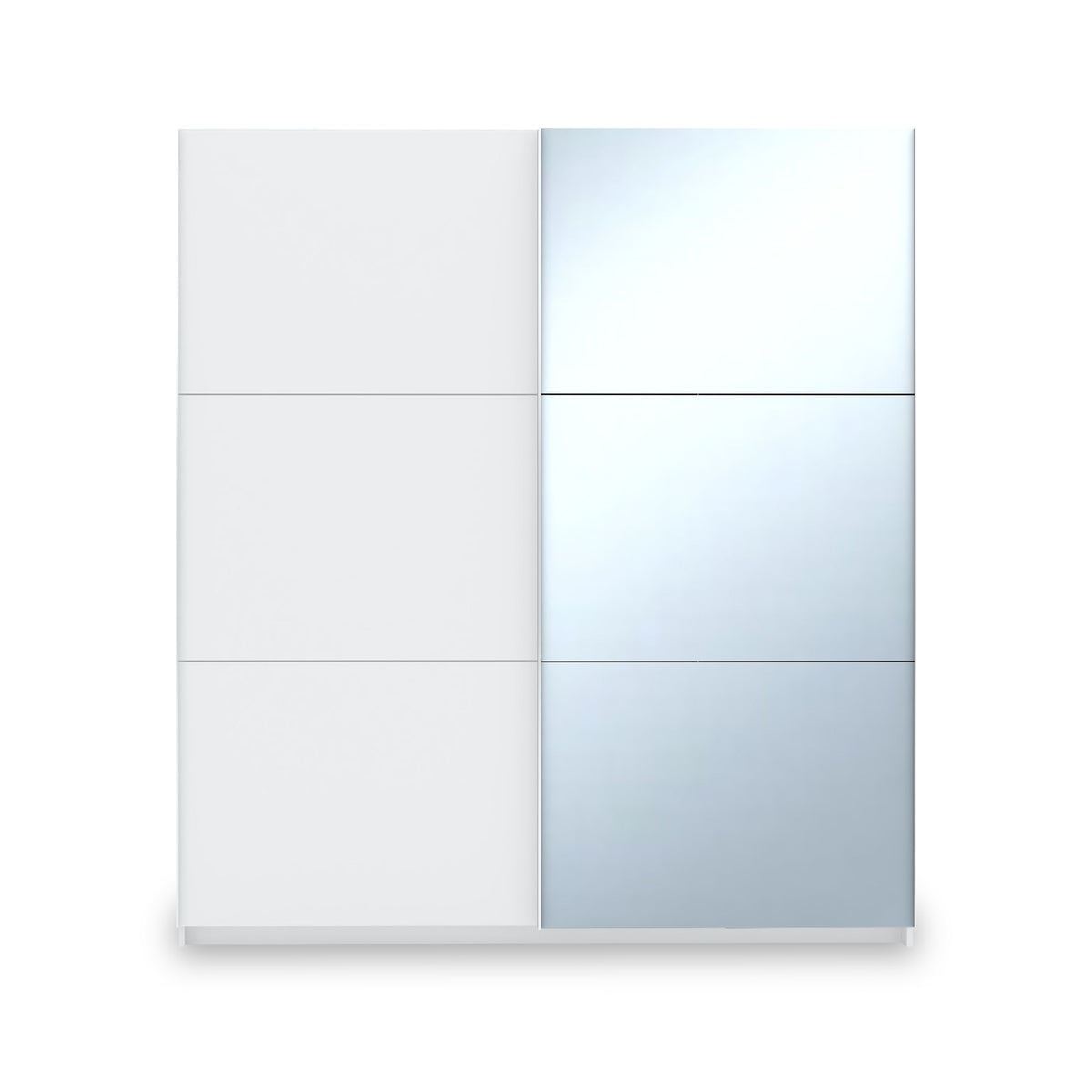 Holland White 180cm Sliding 1/2 Mirror Double Wardrobe