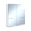 Holland White 180cm Sliding Full Mirror Double Wardrobe from Roseland Furniture