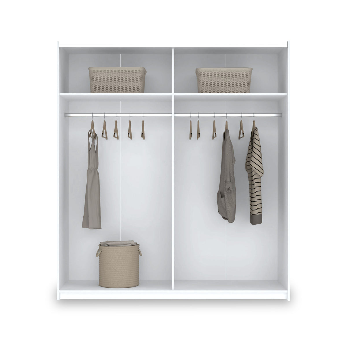 Holland White 180cm Sliding Double Wardrobe 