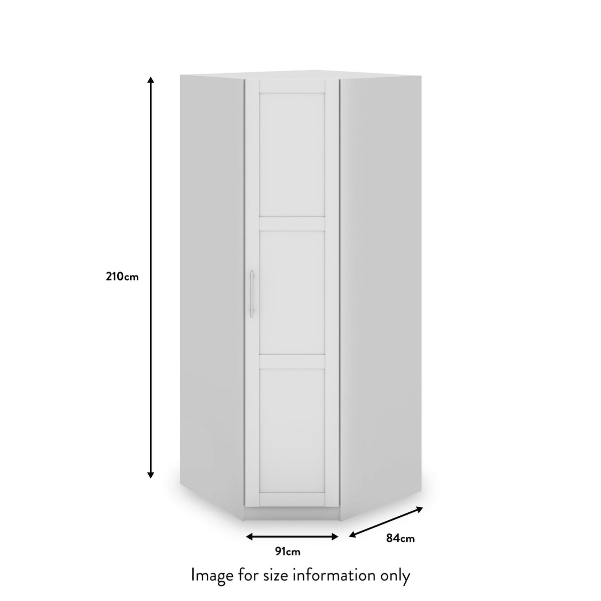 Bithlo White Corner Wardrobe dimensions