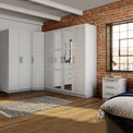 Bithlo White 4 Door Mirrored Wardrobe for bedroom