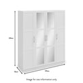 Bithlo White 4 Door Mirrored Wardrobe dimensions