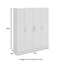 Bithlo White 4 Door Wardrobe dimensions