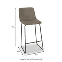 Maren Grey Faux Leather Bar Stool dimensions