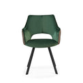 Harley Dining Chair Green Velvet & Grey PU 