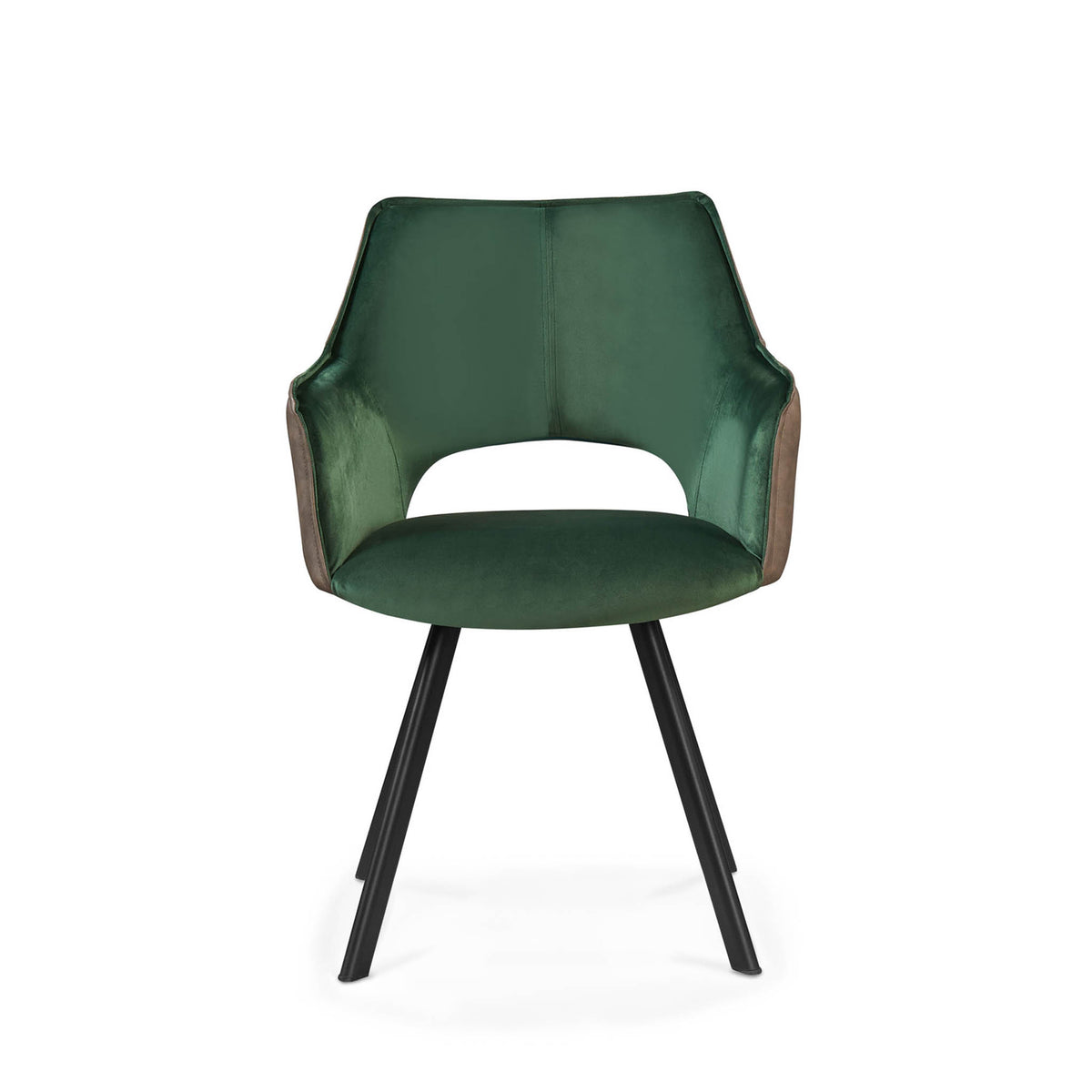 Harley Dining Chair Green Velvet & Grey PU 