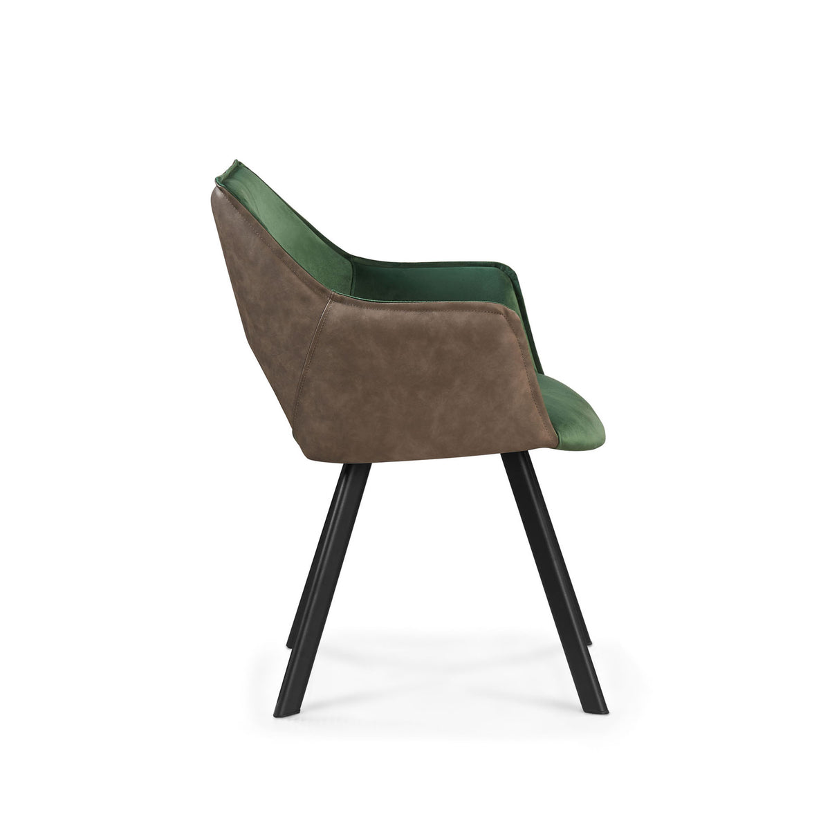 Harley Dining Chair Green Velvet & Grey PU 