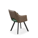 Harley Dining Chair Green Velvet & Grey PU 