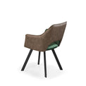 Harley Dining Chair Green Velvet & Grey PU 