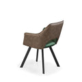 Harley Dining Chair Green Velvet & Grey PU 