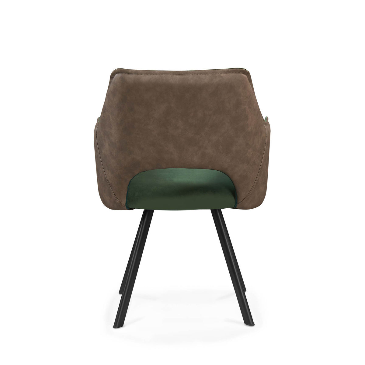 Harley Dining Chair Green Velvet & Grey PU 