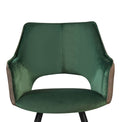 Harley Dining Chair Green Velvet & Grey PU  - Close up of seat