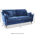 Charice Navy 2 Seater Sofa dimensions
