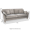 Charice Fog Grey 3 Seater Sofa dimensions