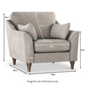 Charice Fog Grey Armchair dimensions