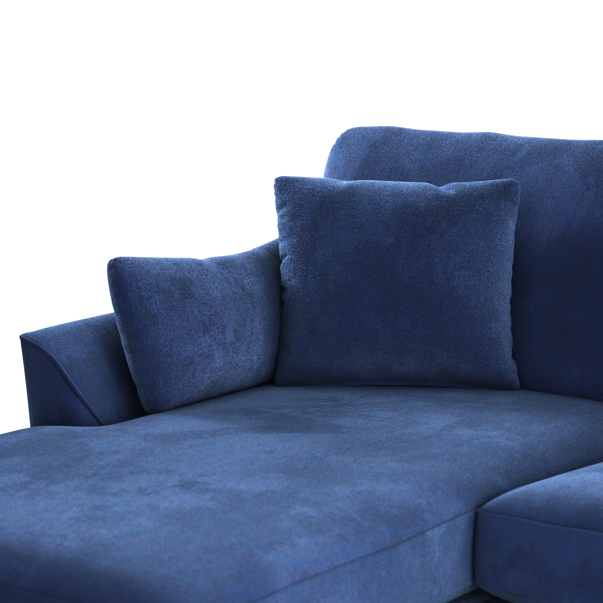 Charice 3 Seater Fabric Chaise Sofa Chic Modern Couch Roseland