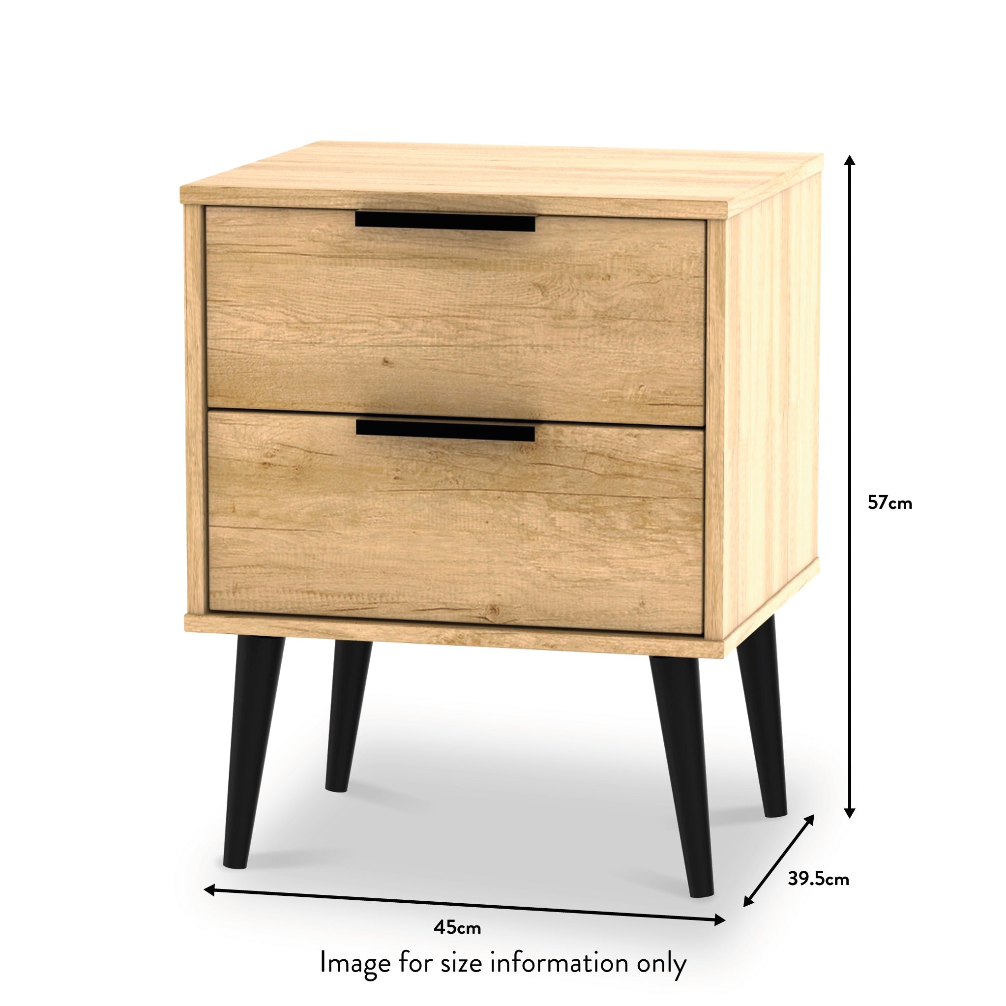 Black oak discount bedside table