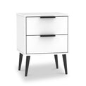 Asher White 2 Drawer Wireless Charging Bedside Table from Roseland Furniture